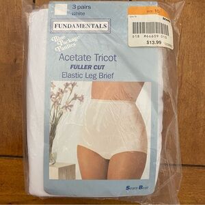 Vintage Sears Women’s 10 Brief Underwear Fundamentals Acetate Tricot Fuller Cut